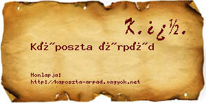 Káposzta Árpád névjegykártya